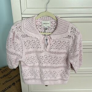 BNWT Industry baby pink crocheted sweater